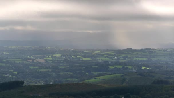 Time Lapse Countryside Landscape Hills Fields Cloudy Dramatic Day Rural — ストック動画