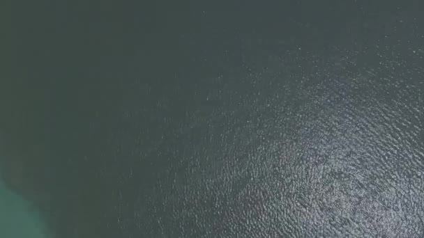 Aerial Bird Eye View Kournas Lake Pedal Boats Water — Stock Video