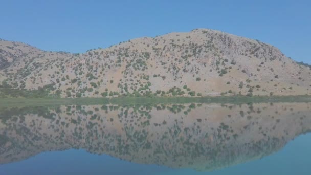 Aerial View Mountain Reflection Water Tranquil Peace Concept — Stockvideo