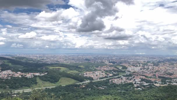 Wonderful View Sao Paulo Pico Jaragua Brazil Background Cloudy Sky — Video Stock