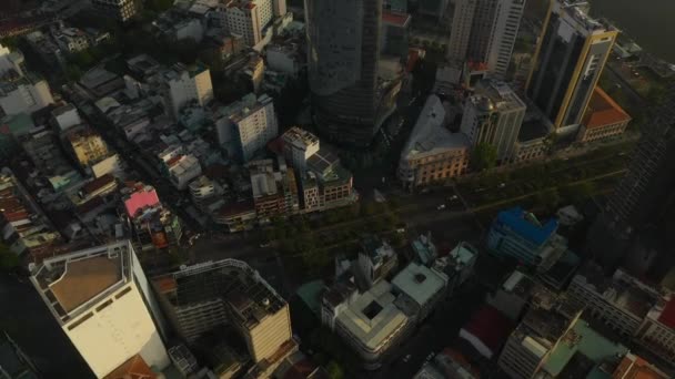 Chi Minh City District One Vietnam Classic Drone Reveal Shot — Vídeo de Stock