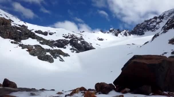 Timelapse Hielo Azul Hill Glacier Bolson Andes Mountains Argentina Wide — Αρχείο Βίντεο