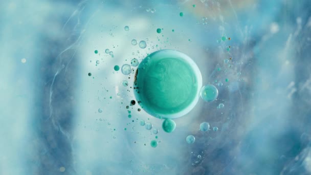 Colorful Silicone Oil Fluid Art Abstract Acrylic Liquid Bubbles Galaxy — Vídeos de Stock
