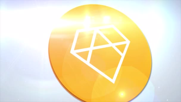 Asch Xas Cryptocurrency Logo Coin Animation Motion Graphics Reveal White — Αρχείο Βίντεο