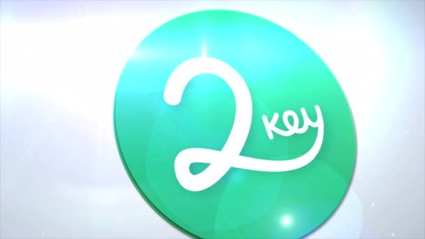 2Key Network 2Key Cryptocurrency Logo Mince Animace Pohybová Grafika Odhalení — Stock video