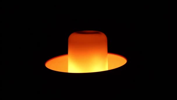 Flame Bulb Glowing Dark Close — Vídeo de stock
