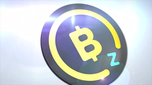 Bitcoinz Btcz Cryptocurrency Logo Coin Animation Motion Graphics Reveal White — Αρχείο Βίντεο