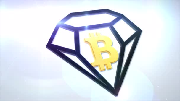 Bitcoin Diamond Bcd Cryptocurrency Logo Coin Animation Motion Graphics Reveal — Stock Video