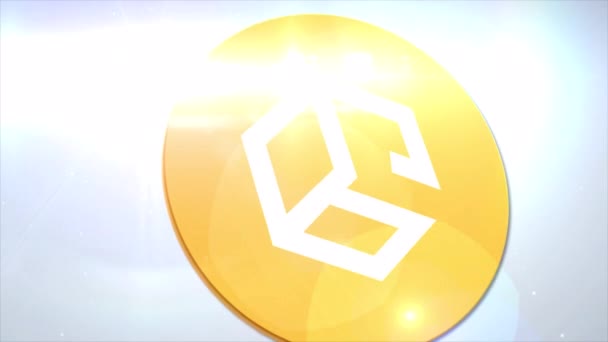 Cube Auto Cryptocurrency Logo Coin Animation Motion Graphics Reveal White — Stockvideo