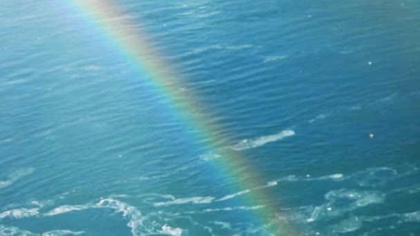 Close Rainbow Water Flowing Winter Background — Videoclip de stoc