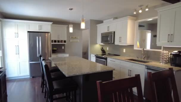 Real Estate Beautiful High End Kitchen Smooth Gimbal View — kuvapankkivideo