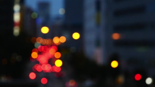 Blurred Car Tail Lights City Night Osaka Japan — Stok video
