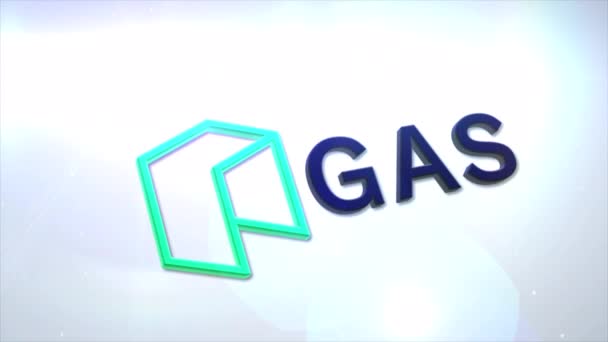 Gas Full Cryptocurrency Logo Coin Animation Motion Graphics Reveal White — ストック動画