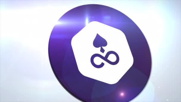 Edgeless Edg Cryptocurrency Logo Coin Animation Motion Graphics Reveal White — Stockvideo