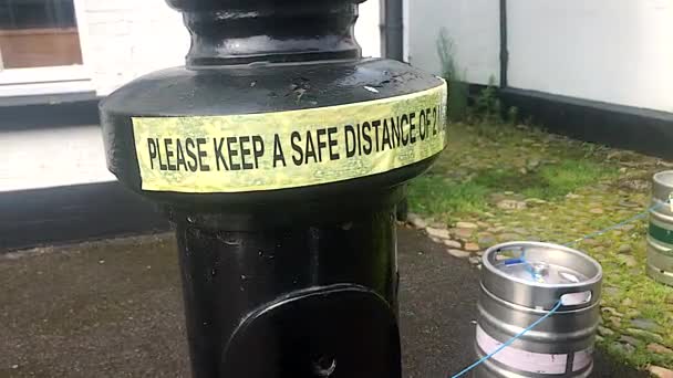 Covid Street Warning Keep Safe Distance — Video