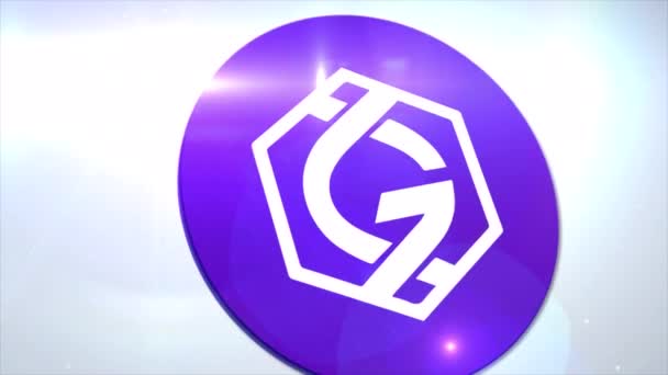Gridcoin Grc Cryptocurrency Logo Coin Animation Motion Graphics Reveal White — Αρχείο Βίντεο