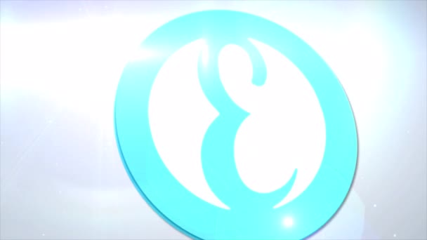 Everipedia Cryptocurrency Logo Coin Animation Motion Graphics Reveal White Background — Αρχείο Βίντεο