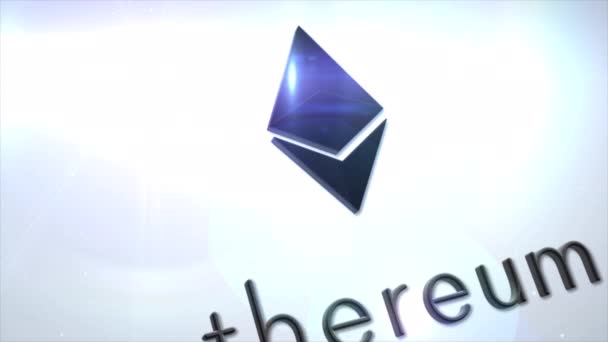Ethereum Eth Text Cryptocurrency Logo Coin Animation Motion Graphics Reveal — Stok Video