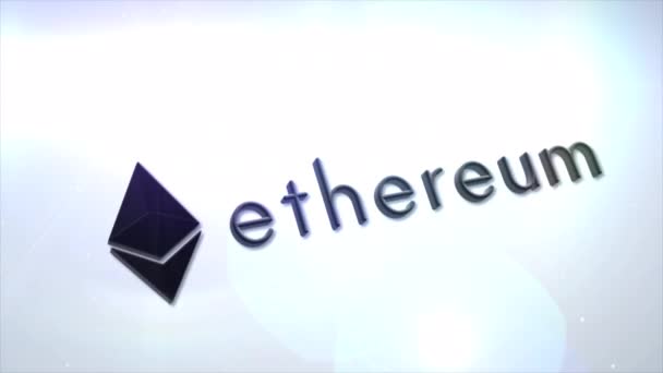Ethereum Eth Alternative Text Cryptocurrency Logo Coin Animation Motion Graphics — Vídeos de Stock