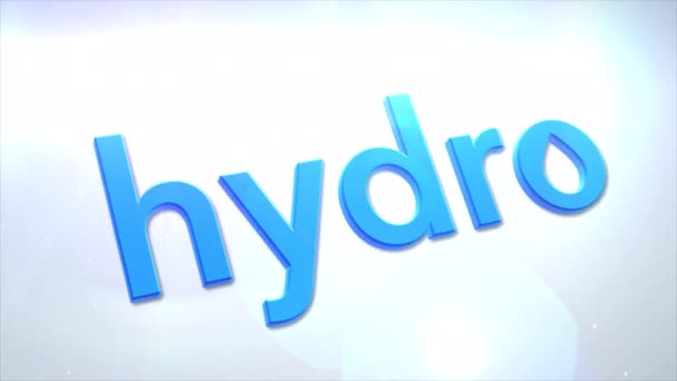 Hydro Tekst Kryptowaluta Logo Moneta Animacja Ruch Grafika Ujawnić Białym — Wideo stockowe