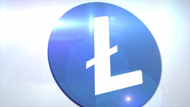 Litecoin Ltc Old Cryptocurrency Logo Coin Animation Motion Graphics Reveal — Stok video