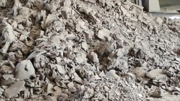 Big Piles Dried Clay Pottery Factory — Wideo stockowe