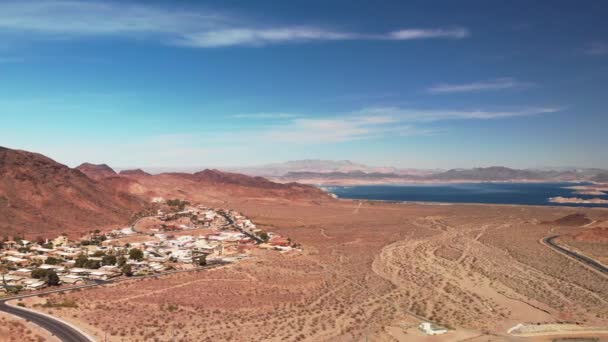 Aerial Panorama Boulder City Nevada Lake Mead National Conservation Area — Stok video