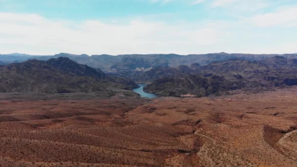Aerial View Colorado River Nevada Arizona Borders — Stockvideo