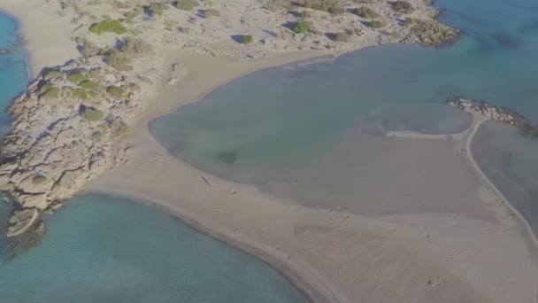 Aerial View Walking Woman Idyllic Paradise Beach Long Shot — Stock video