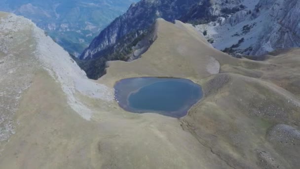 Aerial View Drakolimni Lake Greece Tourism Concept — Video