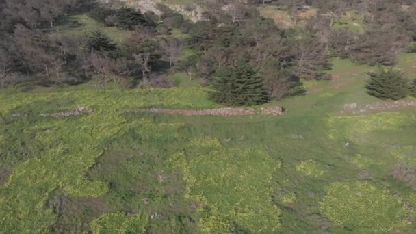 Aerial Backward Ascending Tilt Reveal Pico Facho Portugal — Stockvideo