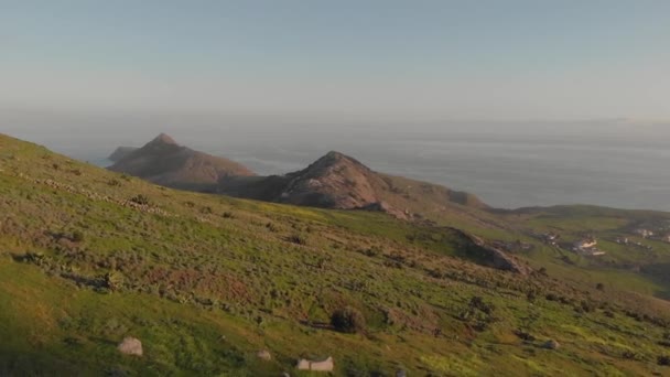 Αεροφωτογραφία Από Pico Facho Φόντο Θάλασσα Μαδέρα Στην Πορτογαλία — Αρχείο Βίντεο