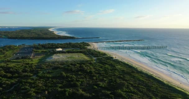 Gold Coast Seaway Air Sunrise Peaceful Gold Beaches — Stok video