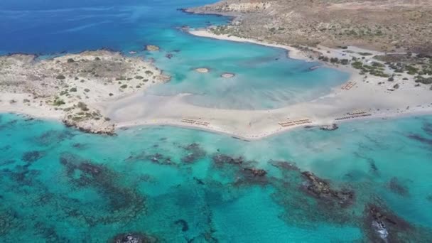 Paradise Vacation Turquoise Sea Elafonisi Crete Greece Idyllic Place — Stock video