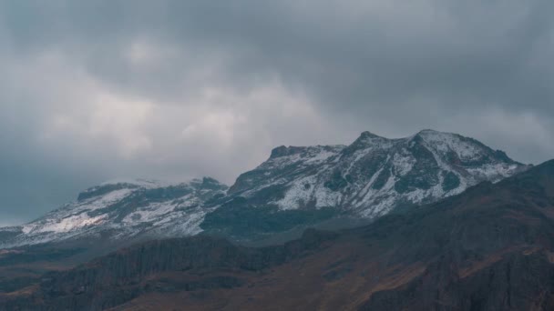 Landscape Iztaccihuatl Volcano Covered Snow Mexico — Stok video