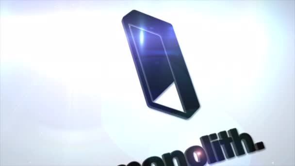 Monolith Tkn Cryptocurrency Logo Coin Animation Motion Graphics Reveal White — Stock Video