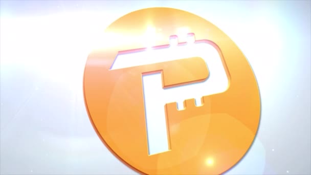 Pascal Pasc Cryptogeld Logo Coin Animatie Beweging Afbeeldingen Onthullen Witte — Stockvideo