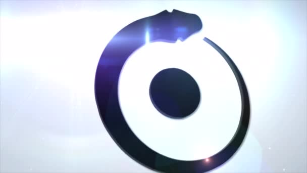 Ouroboros Ouro Cryptocurrency Logo Coin Animation Motion Graphics Reveal White — Stok Video