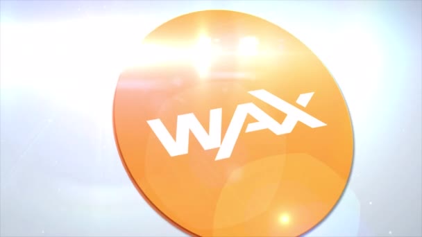 Wax Waxp Cryptocurrency Logo Coin Animation Motion Graphics Reveal White — Stock video