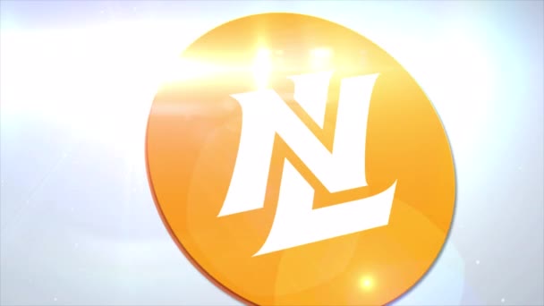 Nolimitcoin Nlc2 Cryptocurrency Logo Coin Animation Motion Graphics Reveal White — Stockvideo