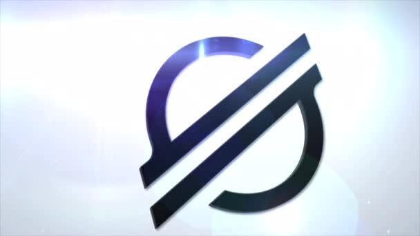 Stellar Xlm Cryptocurrency Logo Coin Animatie Beweging Afbeeldingen Onthullen Witte — Stockvideo
