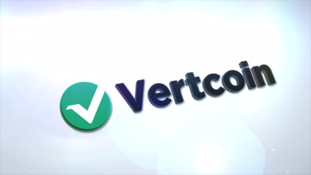 Vertcoin Vtc Full Text Cryptocurrency Logo Coin Animation Motion Graphics — Αρχείο Βίντεο