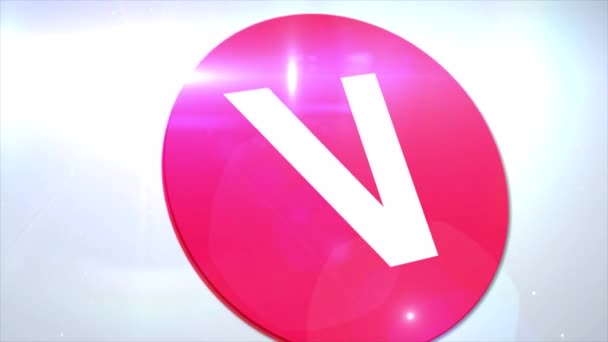 Viberate Vib Cryptocurrency Logo Coin Animation Motion Graphics Reveal White — Stockvideo