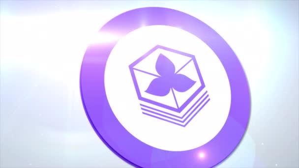 Tokes Tks Cryptogeld Logo Coin Animatie Beweging Afbeeldingen Onthullen Witte — Stockvideo