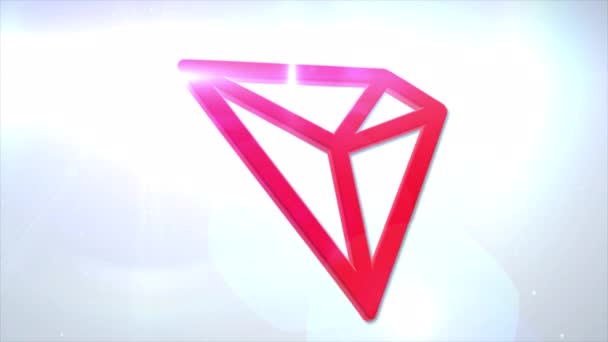 Tron Trx Cryptocurrency Logo Coin Animation Motion Graphics Reveal White — Vídeos de Stock