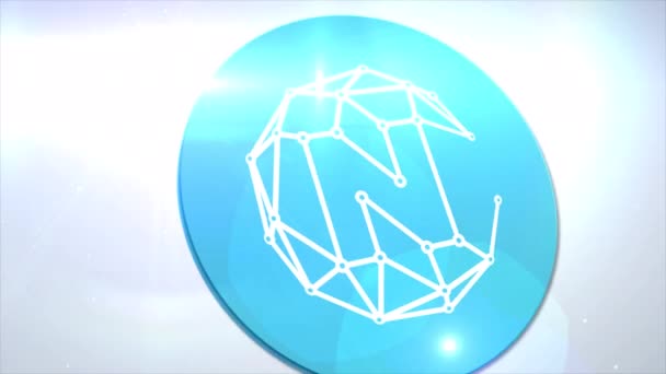 Nucleus Vision Ncash Cryptocurrency Logo Coin Animation Motion Graphics Reveal — Wideo stockowe