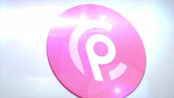 Pinkcoin Pink Cryptocurrency Logo Coin Animation Motion Graphics Reveal White — Video Stock