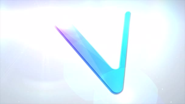 Vechain Vet Cryptocurrency Logo Coin Animation Motion Graphics Reveal White — Stock Video