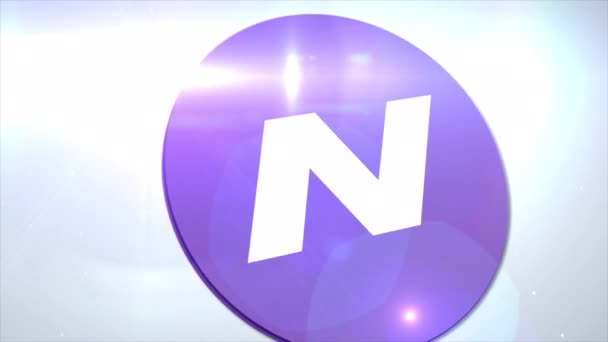 Navcoin Nav Cryptocurrency Logo Coin Animation Motion Graphics Reveal White — Stok video