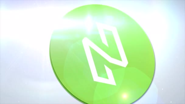 Nuls Cryptocurrency Logo Coin Animation Motion Graphics Reveal White Background — Stock Video